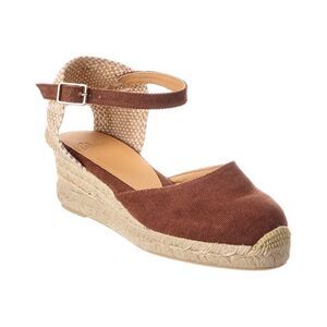 Castañer Carol Canvas Wedge Sandal, Brown